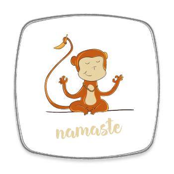 Namaste Singe Banane Humour Bouddha Méditation Yoga O - Magnet carré - blanc - Devant