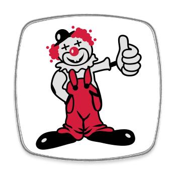 Ein lustiger Clown - Viereckiger Kühlschrankmagnet - Weiß - Vorne