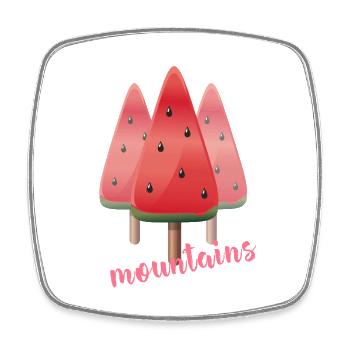 melon mountains eis sweet wassermelone urlaub trip - Viereckiger Kühlschrankmagnet - Weiß - Vorne