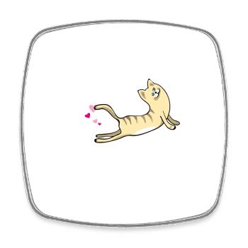 yoga exhale chat cat poop namaste humor funny LOL - Magnet carré - blanc - Devant