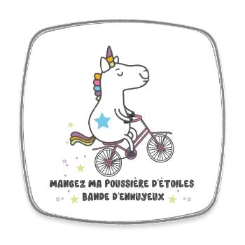 french unicorn - Viereckiger Kühlschrankmagnet - Weiß - Vorne