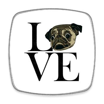 Mops black - Square fridge magnet - white - Front