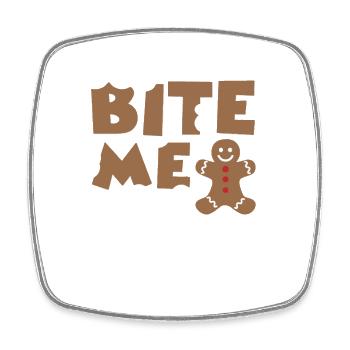 bite me - Square fridge magnet - white - Front