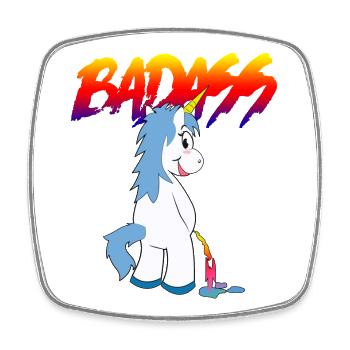 badass2 - Viereckiger Kühlschrankmagnet - Weiß - Vorne