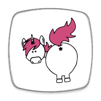 einhorn hintern - Viereckiger Kühlschrankmagnet - Weiß - Vorne