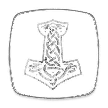 Mjolnir - Viereckiger Kühlschrankmagnet - Weiß - Vorne