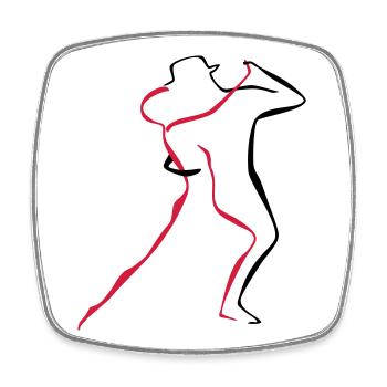 Tango-4-1 - Viereckiger Kühlschrankmagnet - Weiß - Vorne