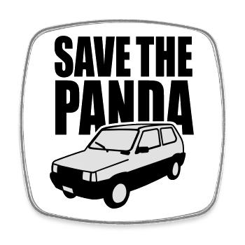 Save the panda - Viereckiger Kühlschrankmagnet - Weiß - Vorne