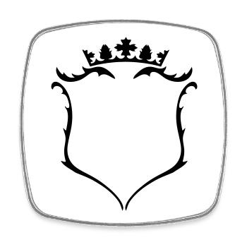 Wappen mit Krone - Viereckiger Kühlschrankmagnet - Weiß - Vorne