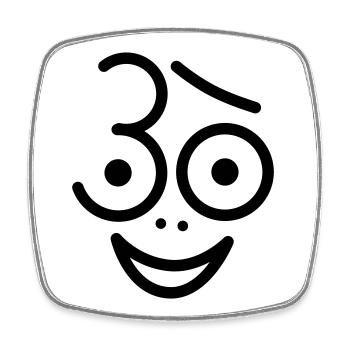 Juhu 30 years! - Square fridge magnet - white - Front