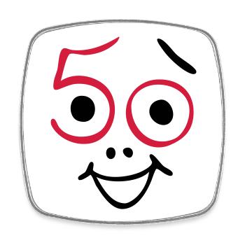 50 ans et toujours frais! - Magnet carré - blanc - Devant