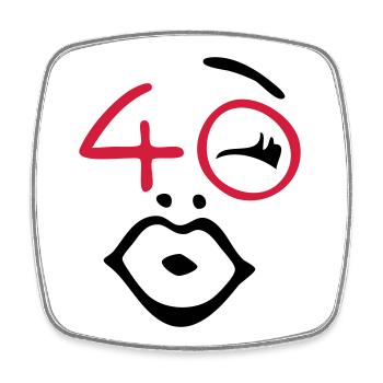 Wow, enfin, 40! - Magnet carré - blanc - Devant