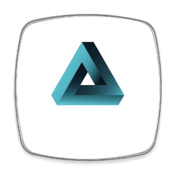 illusion optical illusion triangle nerd geek tri - Square fridge magnet - white - Front