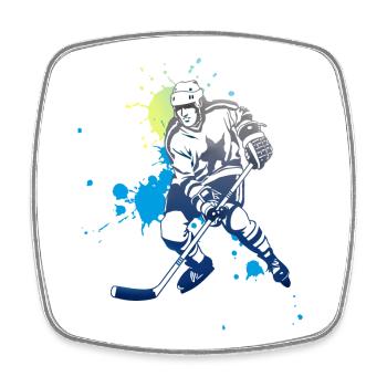 ice hockey splash puck polar bears shooter goal angri - Square fridge magnet - white - Front