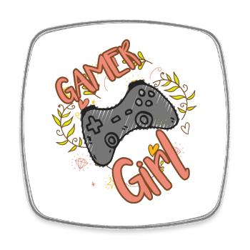 GAMER GIRL GAMING MOTIV FÜR FRAUEN MÄDCHEN GAMERIN - Viereckiger Kühlschrankmagnet - Weiß - Vorne