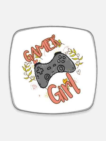 GAMER GIRL GAMING MOTIV FÜR FRAUEN MÄDCHEN GAMERIN - Viereckiger Kühlschrankmagnet - Weiß