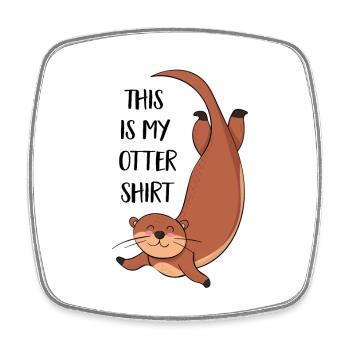 Otter - Viereckiger Kühlschrankmagnet - Weiß - Vorne
