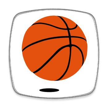 Basketball - Édition de luxe - 2c 2 shadow - Magnet carré - blanc - Devant