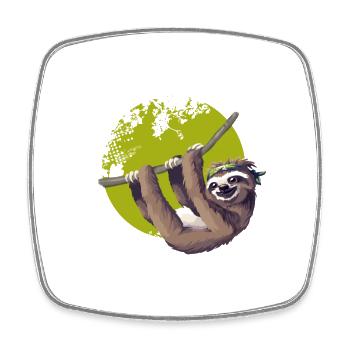 sloth make it slow Faultier faul Nerd pc chillen - Viereckiger Kühlschrankmagnet - Weiß - Vorne