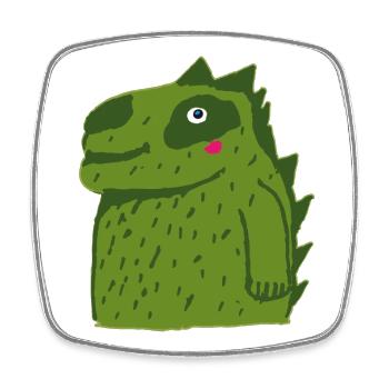 petit crocodile mignon - Magnet carré - blanc - Devant