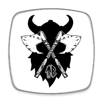 Rune Wikinger Axt, Gruß aus Walhall tiwaz - Viereckiger Kühlschrankmagnet - Weiß - Vorne