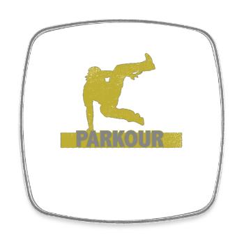 Parkour - Viereckiger Kühlschrankmagnet - Weiß - Vorne