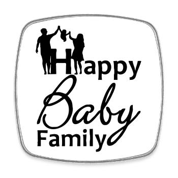 Happy Baby Family Family Cadeau de naissance de l’enfant - Magnet carré - blanc - Devant