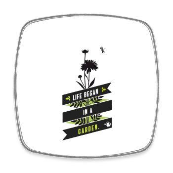 garden pflanzen gärtnern blume retro libelle wachs - Viereckiger Kühlschrankmagnet - Weiß - Vorne