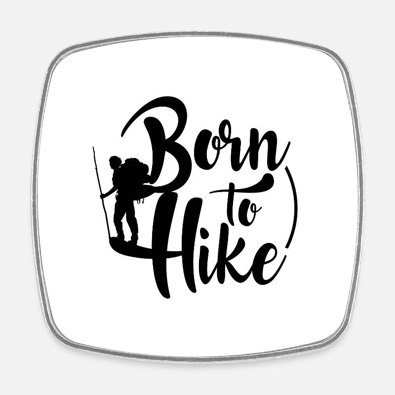 hiking, hiking, leisure, hobbies, mountain - Square fridge magnet - white