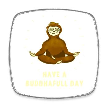 faultier buddha om meditation namaste chillen slow - Viereckiger Kühlschrankmagnet - Weiß - Vorne