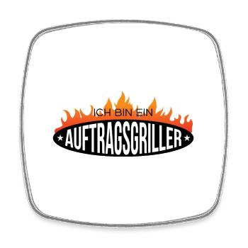 Grill grillen Steak Wurst Bier Sommer Garten - Viereckiger Kühlschrankmagnet - Weiß - Vorne