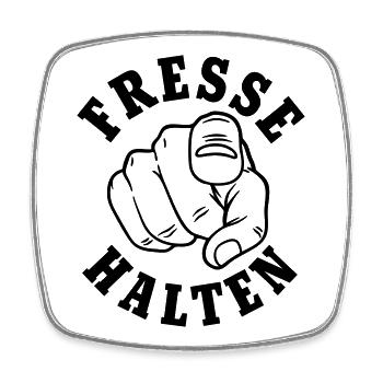 Fresse halten - Viereckiger Kühlschrankmagnet - Weiß - Vorne