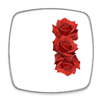 Roses, red roses, flowers, flowers, nature, plants - Square fridge magnet - white - Front
