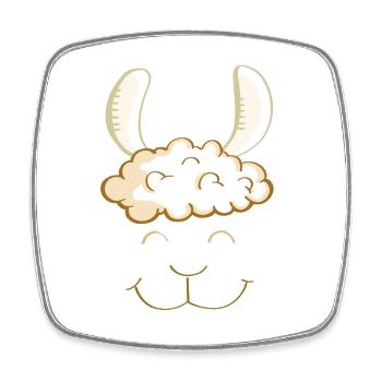 Funny Lama Gesicht - Kopf - Lamas - Geschenk - Viereckiger Kühlschrankmagnet - Weiß - Vorne