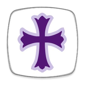 cross - Square fridge magnet - white - Front
