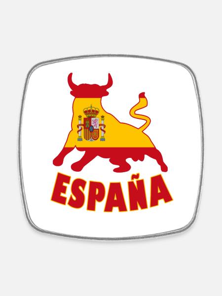 Spanischer Stier - Viereckiger Kühlschrankmagnet - Weiß