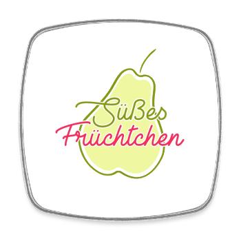 Obst Früchte Geschenkidee Früchte Funsprüche Obst - Viereckiger Kühlschrankmagnet - Weiß - Vorne