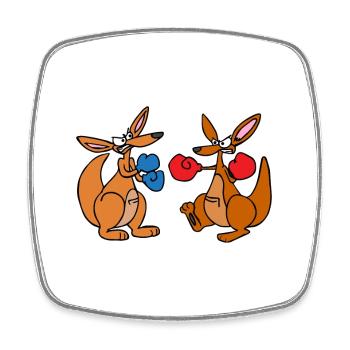 drôles animaux plantes fruits légumes motifs enfants - Magnet carré - blanc - Devant