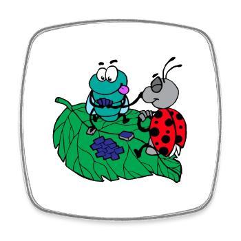 drôles animaux plantes fruits légumes motifs enfants - Magnet carré - blanc - Devant
