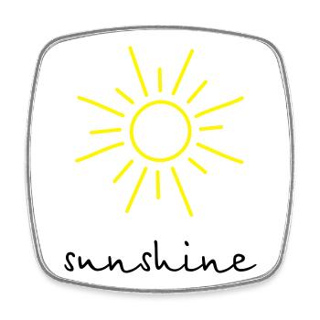 sunshine Sonne - Viereckiger Kühlschrankmagnet - Weiß - Vorne