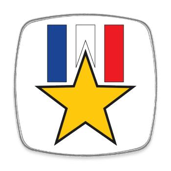 Military Dekoration - Viereckiger Kühlschrankmagnet - Weiß - Vorne