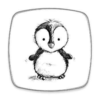 Pinguin Baby - PInguine - Wildtier - Vogel - Comic - Viereckiger Kühlschrankmagnet - Weiß - Vorne