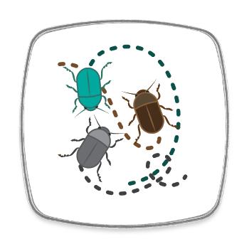 animaux drôles plantes fruits légumes enfants motifs - Magnet carré - blanc - Devant
