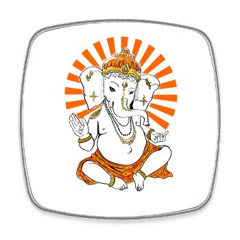 budda elephant Ganesha Yoga om God Namaste India - Square fridge magnet - white - Front