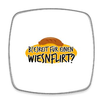 Wiesn Tracht Volksfest saufen Maß Bier - Viereckiger Kühlschrankmagnet - Weiß - Vorne