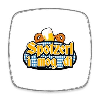 Wiesn Tracht Volksfest saufen Maß Bier - Viereckiger Kühlschrankmagnet - Weiß - Vorne