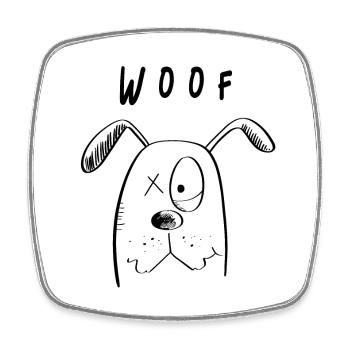 Woof Hundchen - Hund Comic - Viereckiger Kühlschrankmagnet - Weiß - Vorne