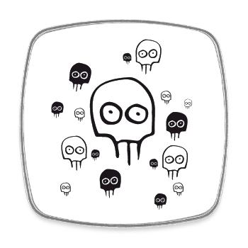 Monstre halloween fantômes yeux manga crapuleux snap - Magnet carré - blanc - Devant