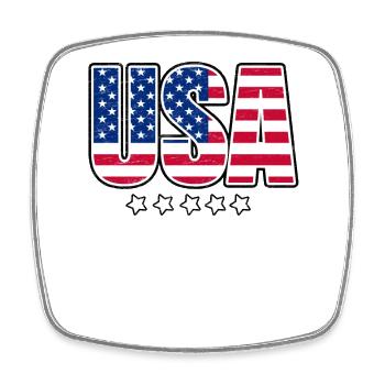 États-Unis - Magnet carré - blanc - Devant