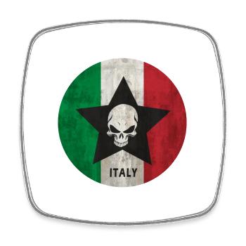 Italy star with skull in retro gift - Square fridge magnet - white - Front